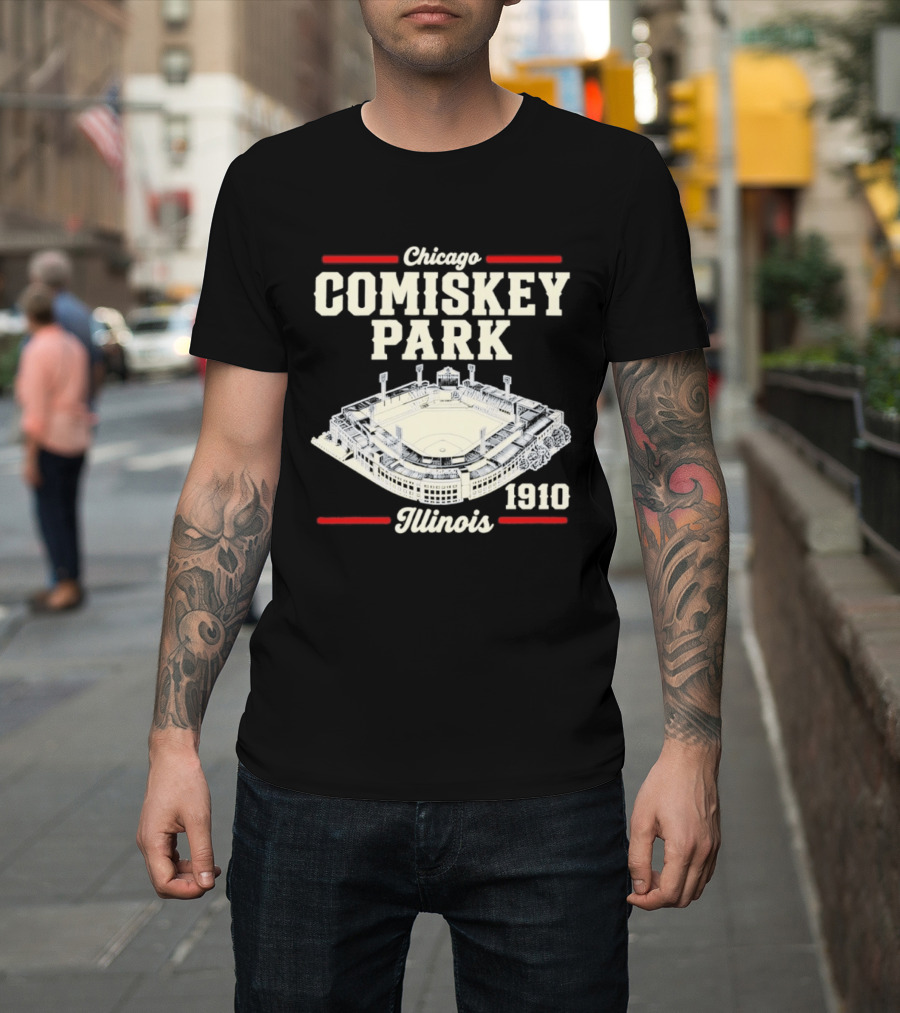 Chicago Comiskey Park 1910 Illinois Historic Baseball Stadium T-Shirt