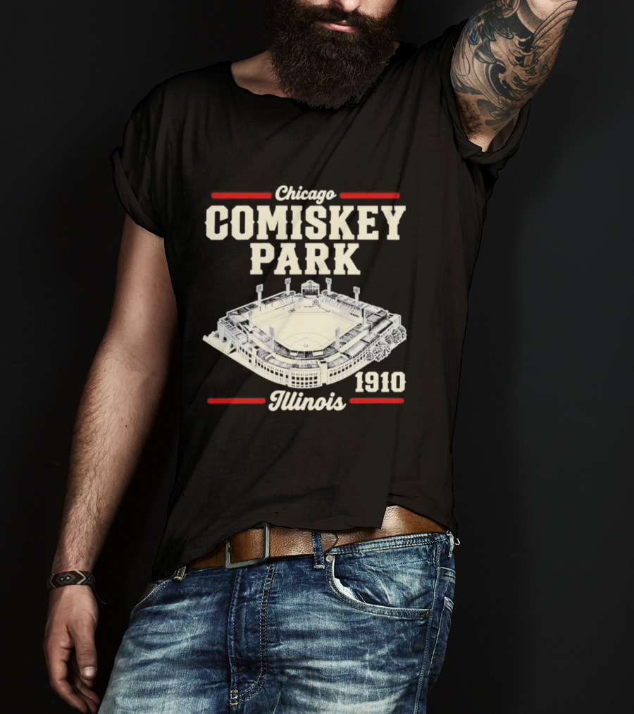 Chicago Comiskey Park 1910 Illinois Historic Baseball Stadium T-Shirt