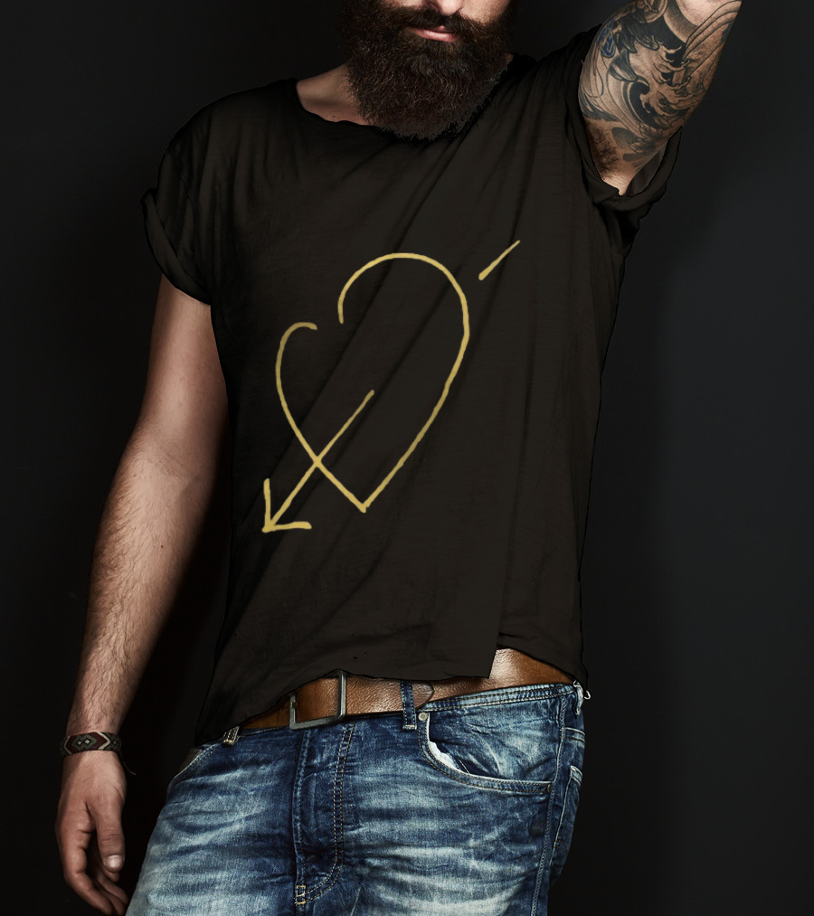 George Michael Store Faith Tour Heart Black Gold Arrow T-Shirt