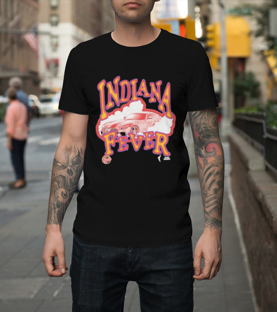 Indiana Fever Car Sketch Design WNBA Team Spirit T-Shirt