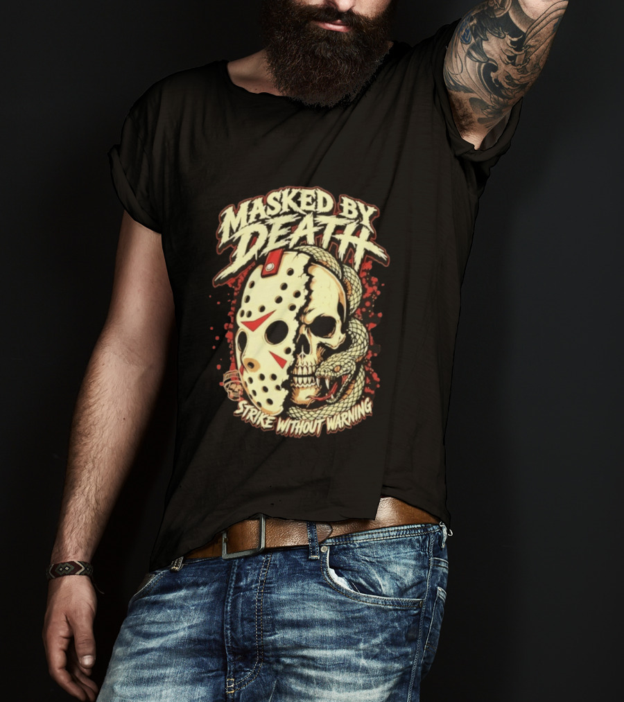 Masked By Death Jason Voorhees Strike Without Warning Horror T-Shirt
