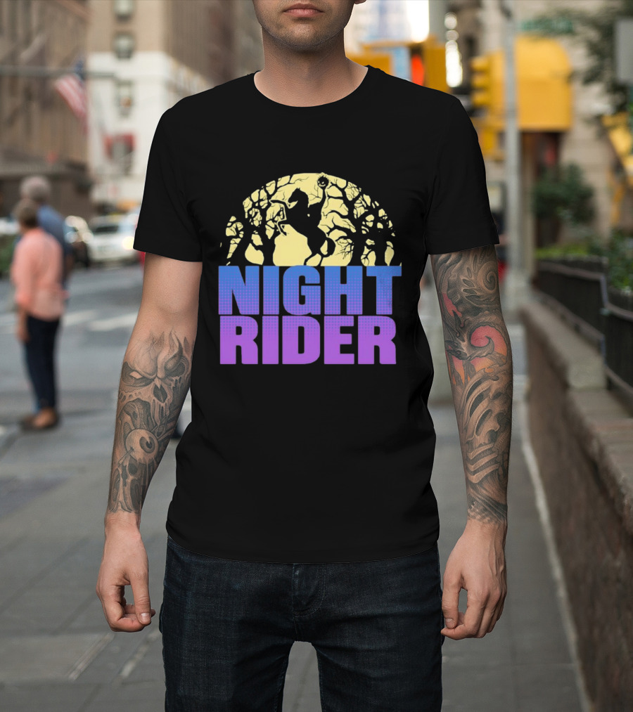 Night Rider Headless Horseman Halloween Moon T-Shirt