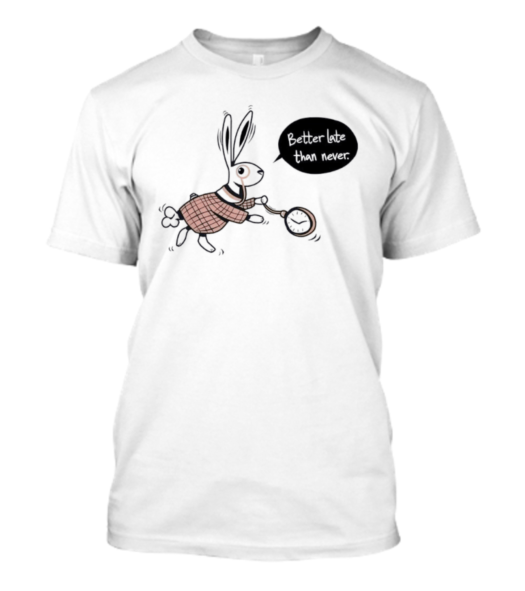 Better Late Than Never Rabbit Pocket T-Shirt