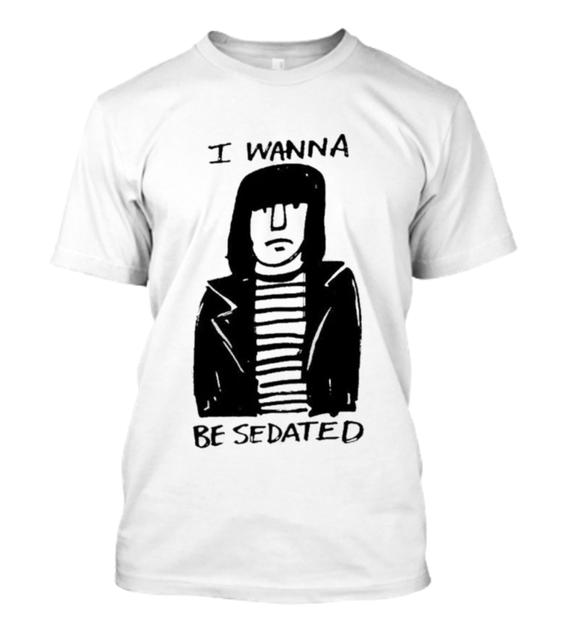 I Wanna Be Sedated Striped Jacket Character Sketch T-Shirt