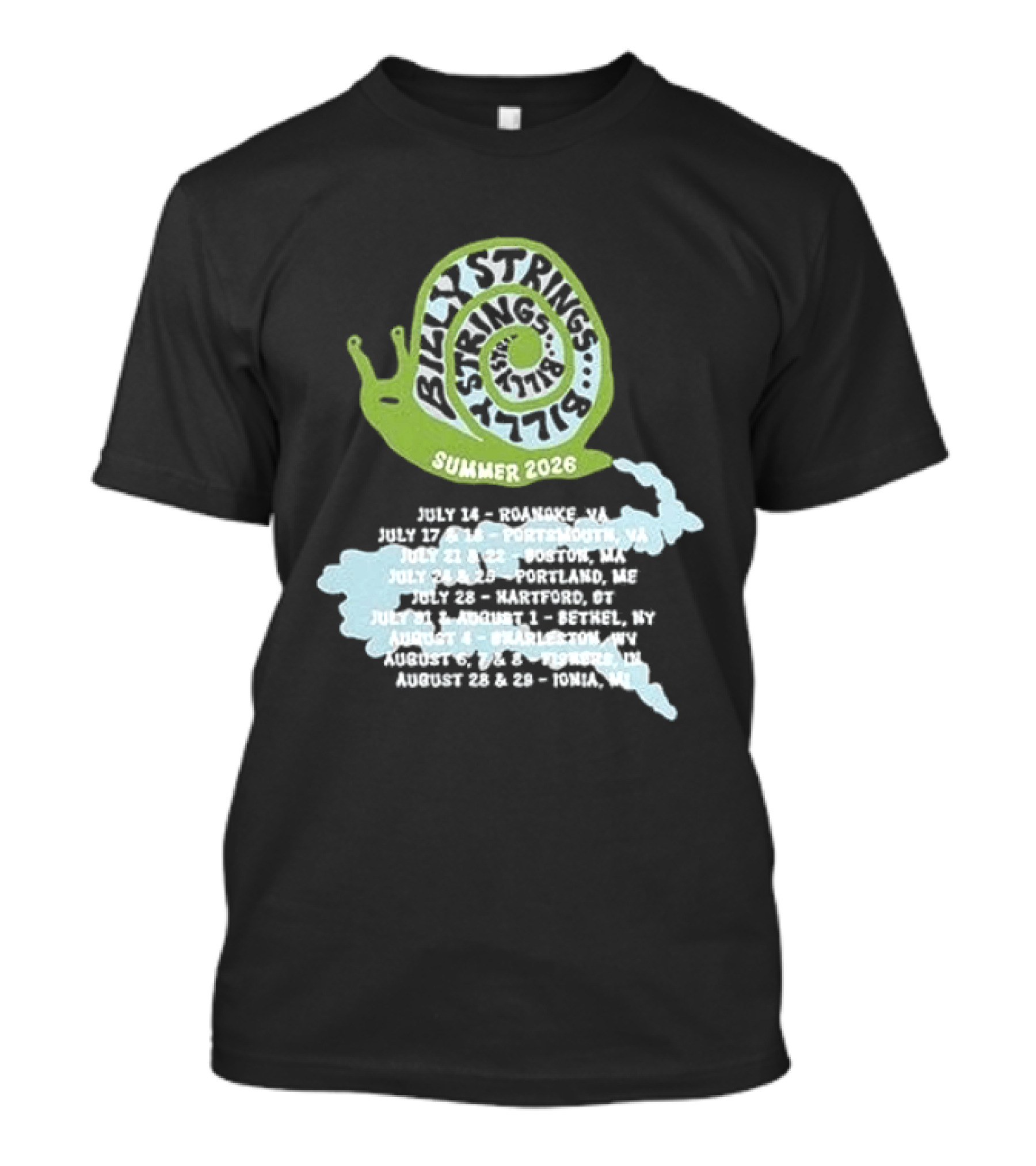 Billy Strings Summer 2026 Snail Tour Dates July August Schedule T-Shirt