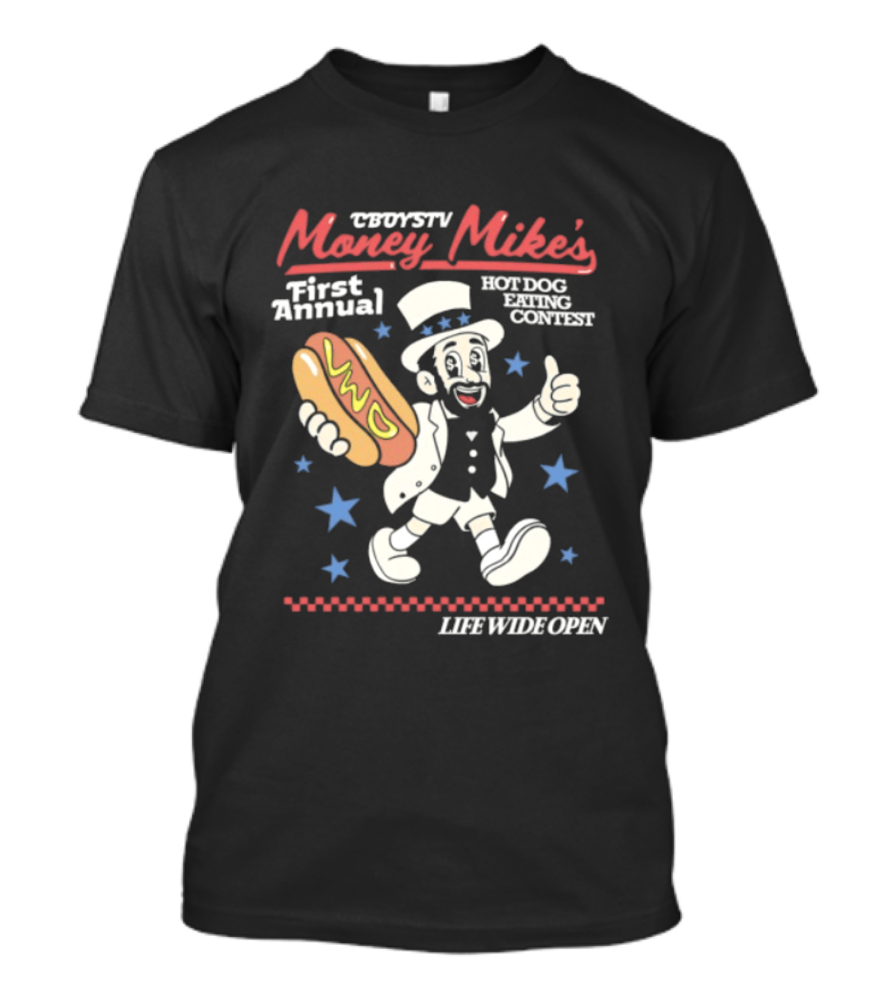 Cboystv Money Mikes First Annual Hotdog Eating Contest Live Wide Open T-Shirt