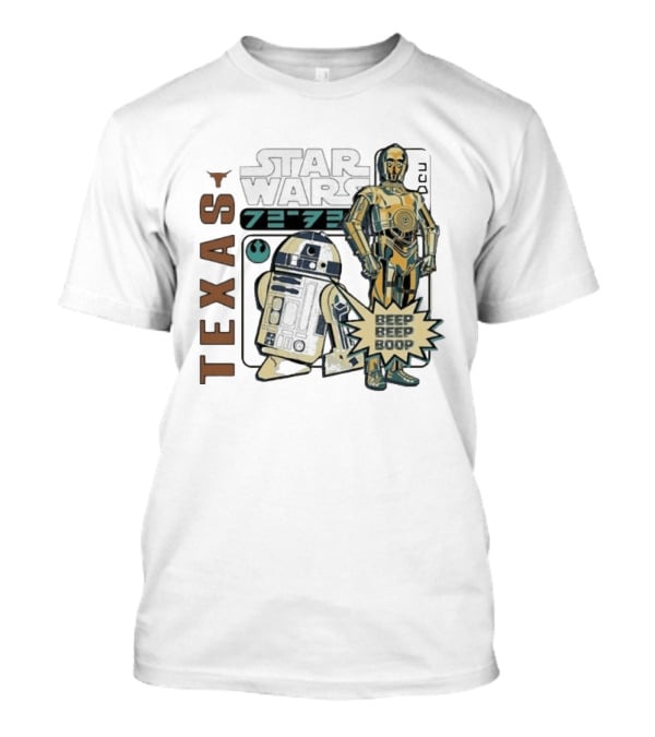 Texas Longhorns Star Wars C3PO R2D2 Beep Beep Boop T-Shirt