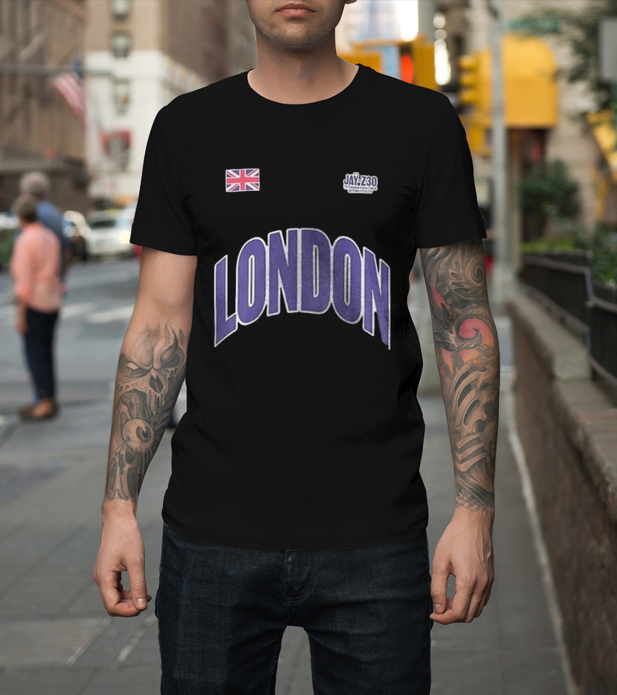 Jay Z London Pop Up Tottenham Hotspur Stadium Name And Number With Union Jack Flag T-Shirt