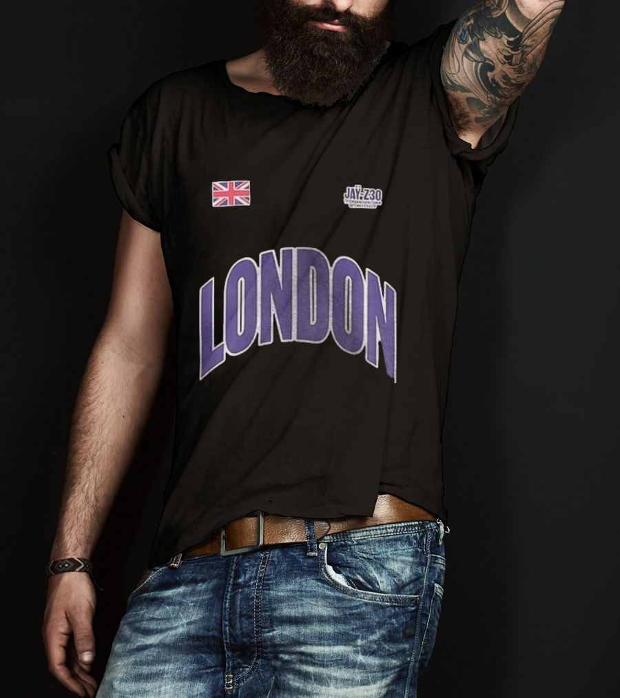 Jay Z London Pop Up Tottenham Hotspur Stadium Name And Number With Union Jack Flag T-Shirt