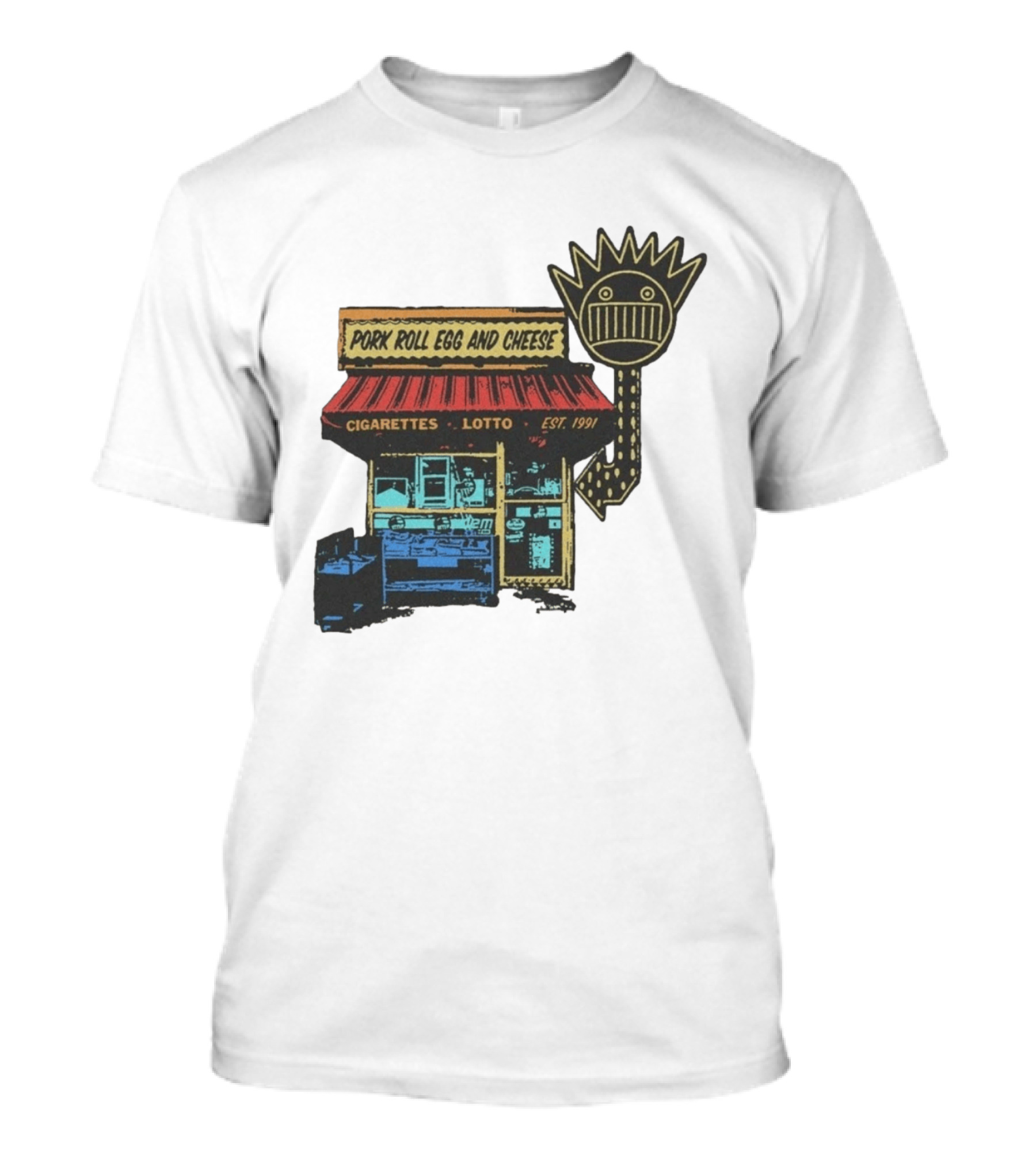 Ween Pork Roll Egg And Cheese Cigarettes Lotto 1991 Storefront T-Shirt