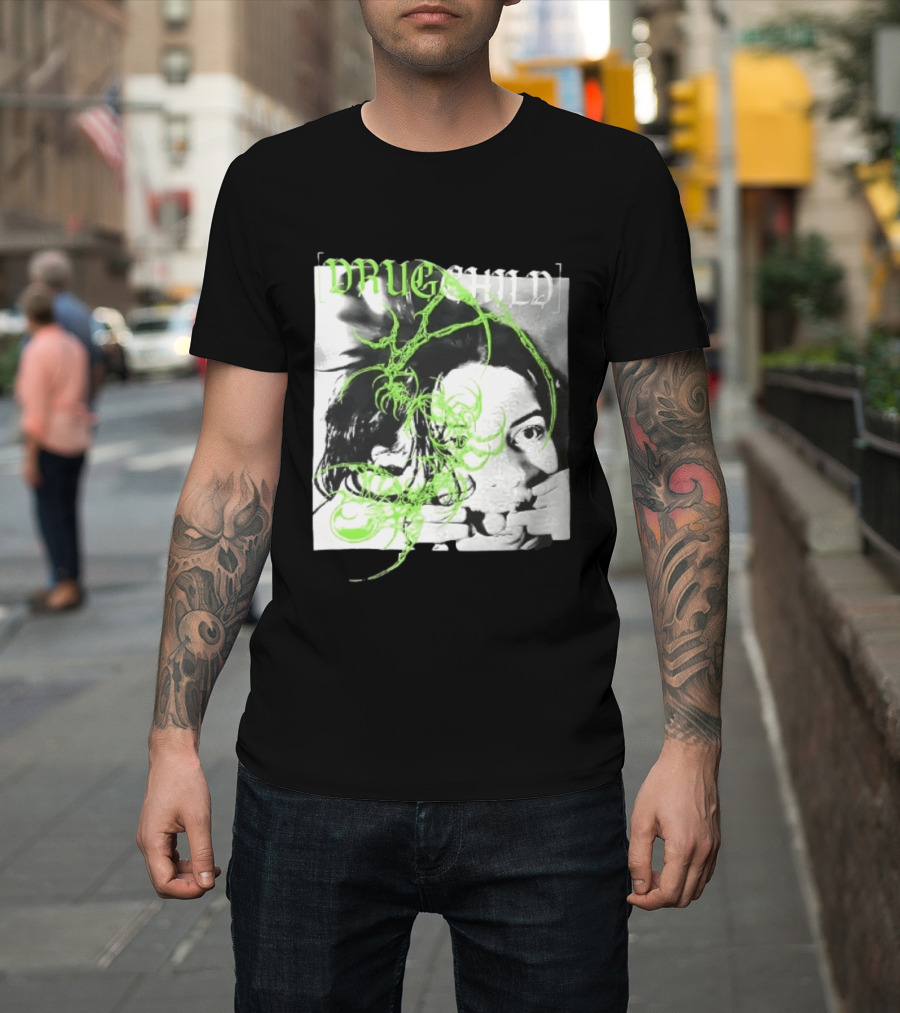 Drugchild Green Cyber Sigilism High Contrast No Depth Just Death And Decay T-Shirt