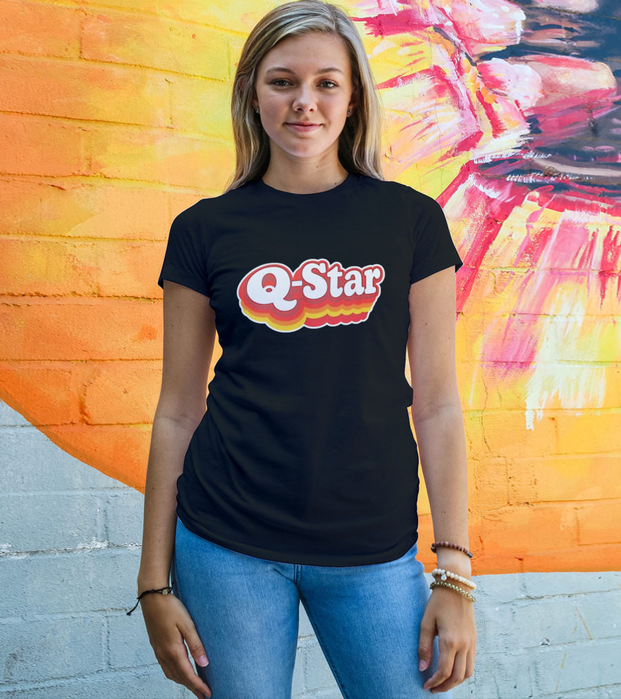 Q Star Vintage Retro Bold Font T-Shirt