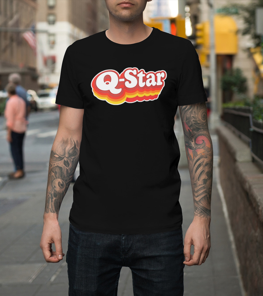 Q Star Vintage Retro Bold Font T-Shirt