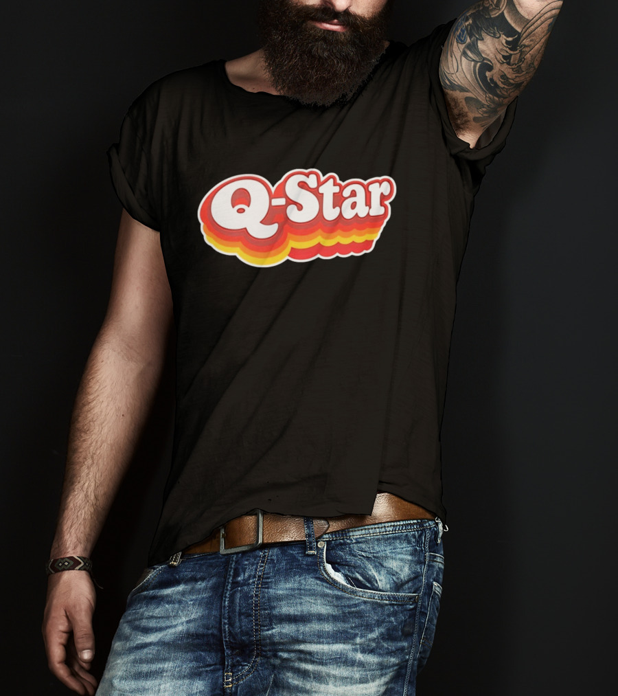 Q Star Vintage Retro Bold Font T-Shirt
