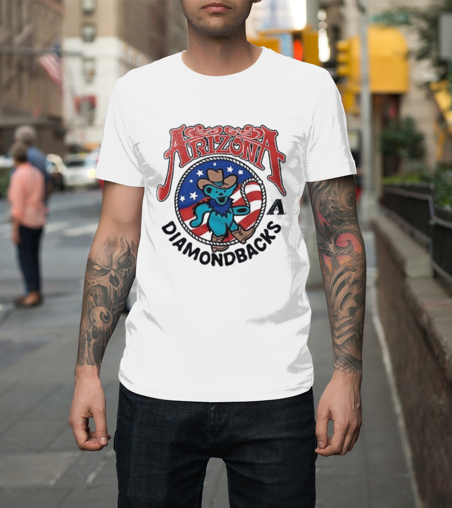 Arizona Diamondbacks Grateful Dead Americana Cowboy Bear T-Shirt