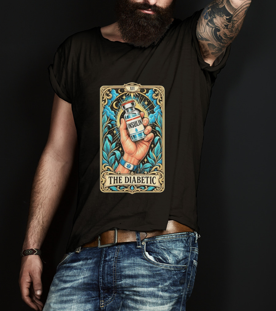 The Diabetic Tarot Card Insulin Vial Magic Hand XII T-Shirt