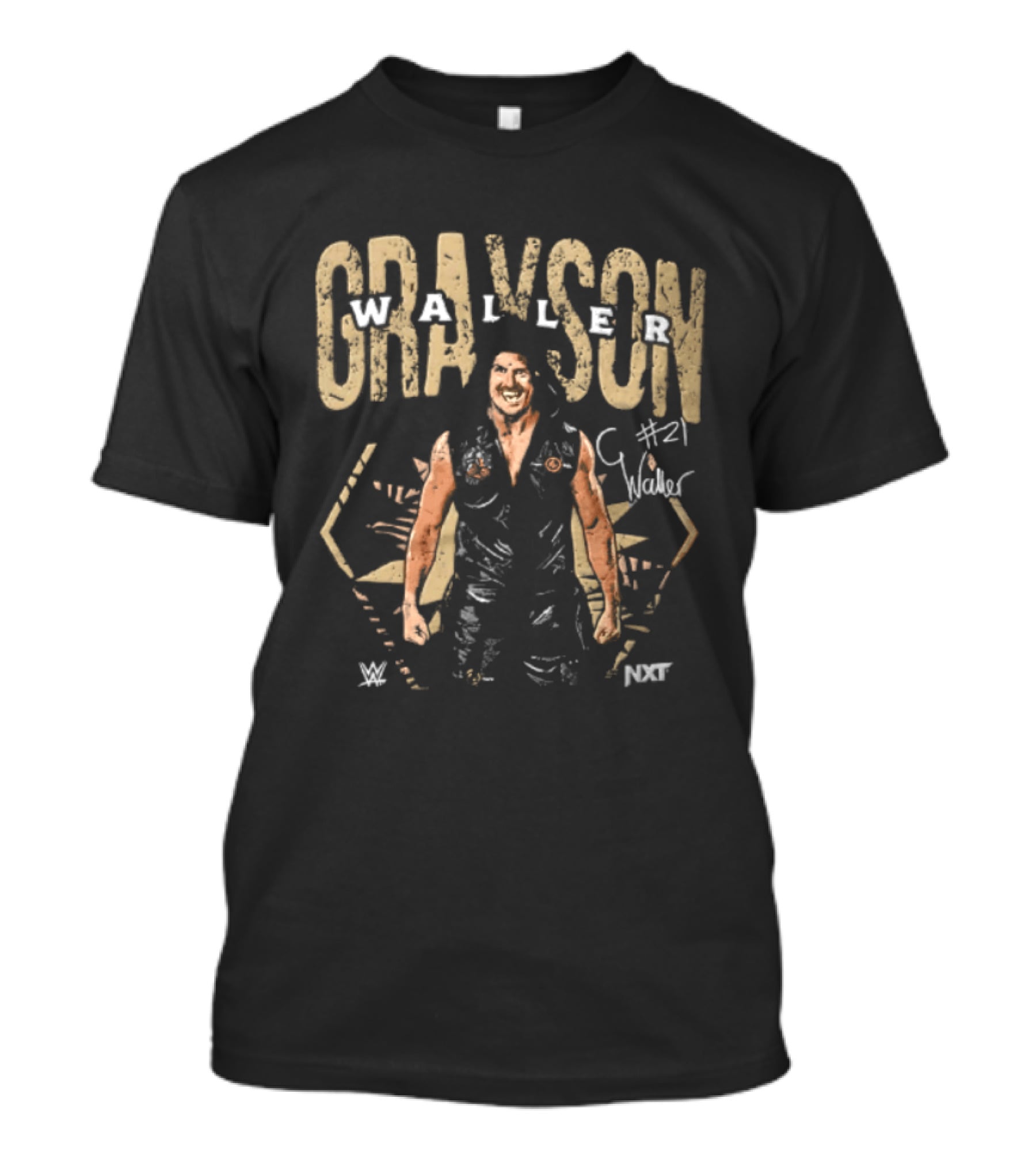 Grayson Waller WWE NXT #21 Wrestler In Black Hooded Vest With Signature Pose T-Shirt