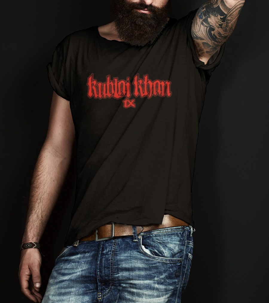 Imprint Store Kublai Khan Tx Love Will Never Be Enough Red Stylized T-Shirt