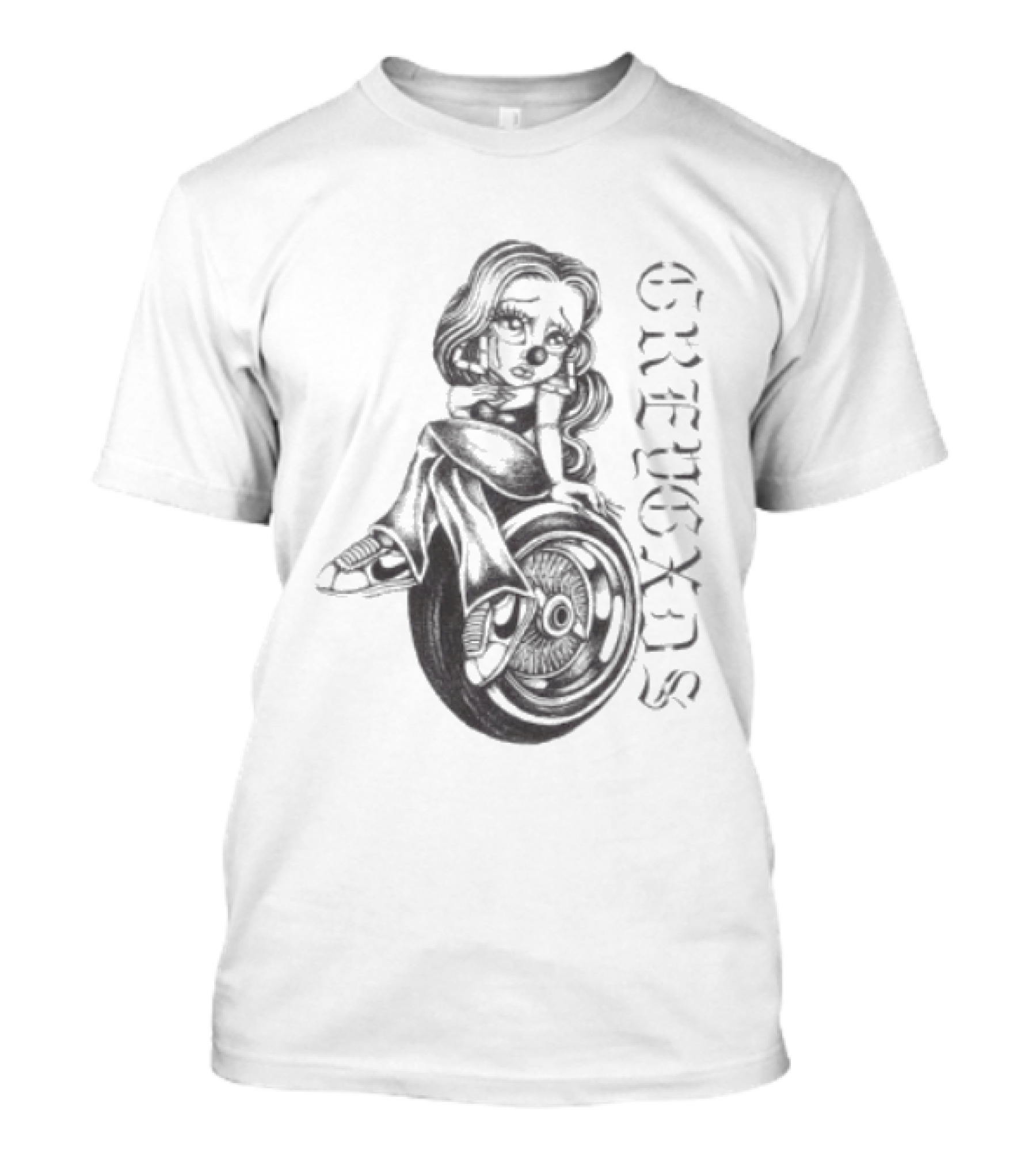 Greygxds Women's Lady Luck Raglan Vintage Style Art With Wheel T-Shirt