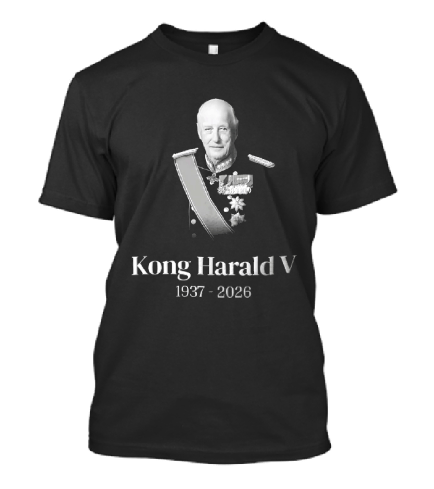 Kong Harald V 1937 2026 Military Uniform Medals Sash T-Shirt