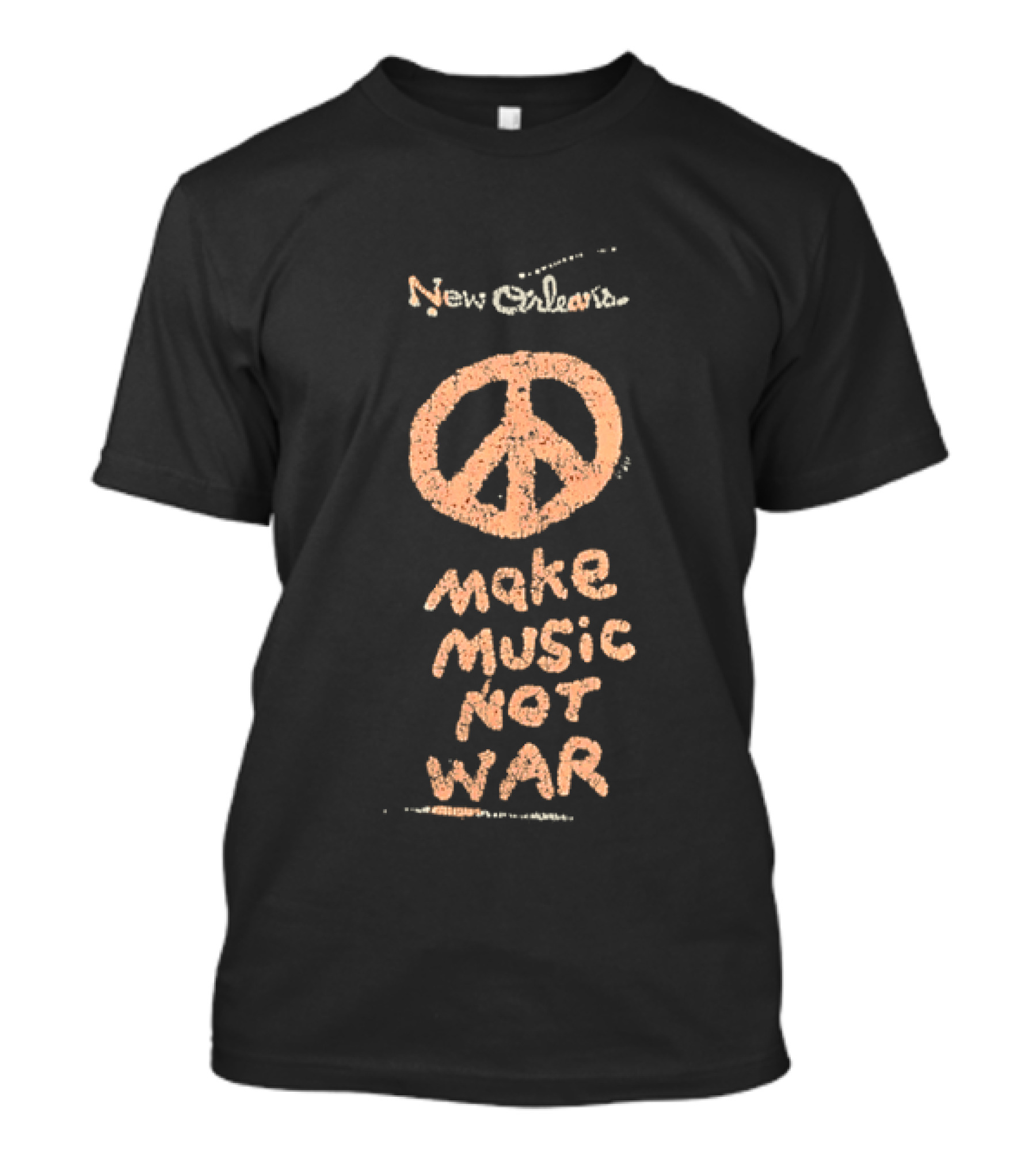 New Orleans Peace Sign Make Music Not War T-Shirt