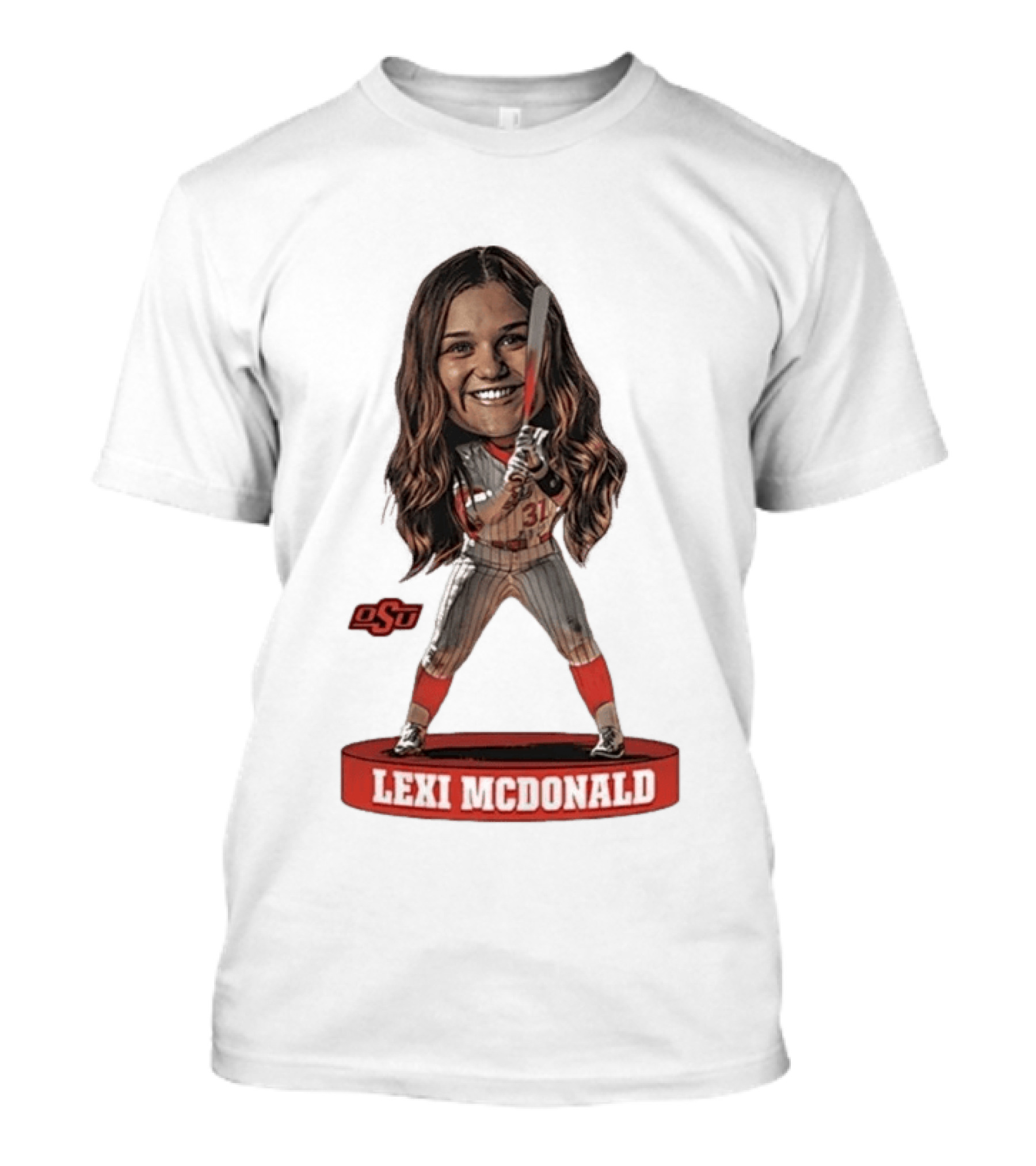 Lexi McDonald Oklahoma State Softball OSU Athlete Caricature T-Shirt