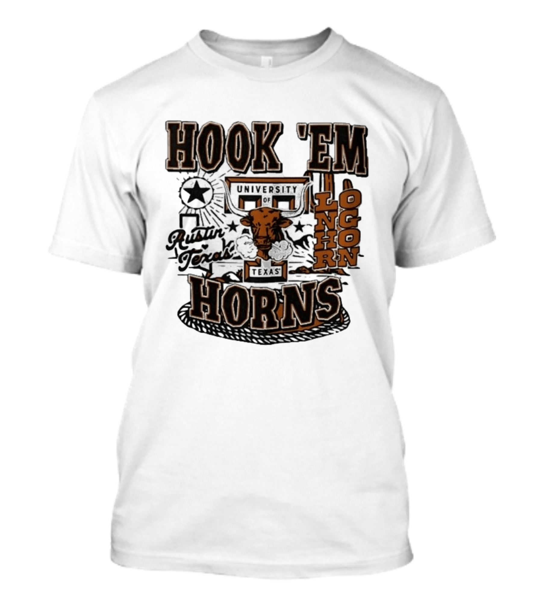 Hook 'Em Horns University Of Texas Austin Longhorns Texas T-Shirt