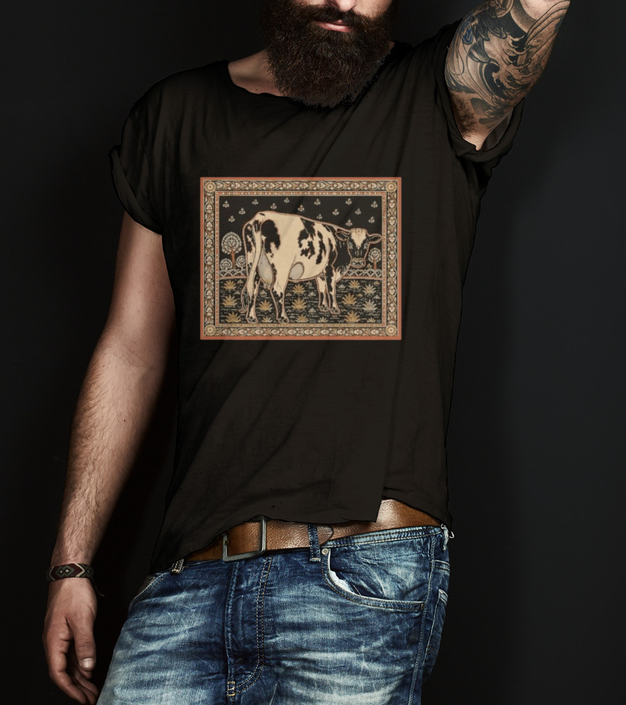 Atom Heart Mother Cow Psychedelic Vintage Tapestry T-Shirt