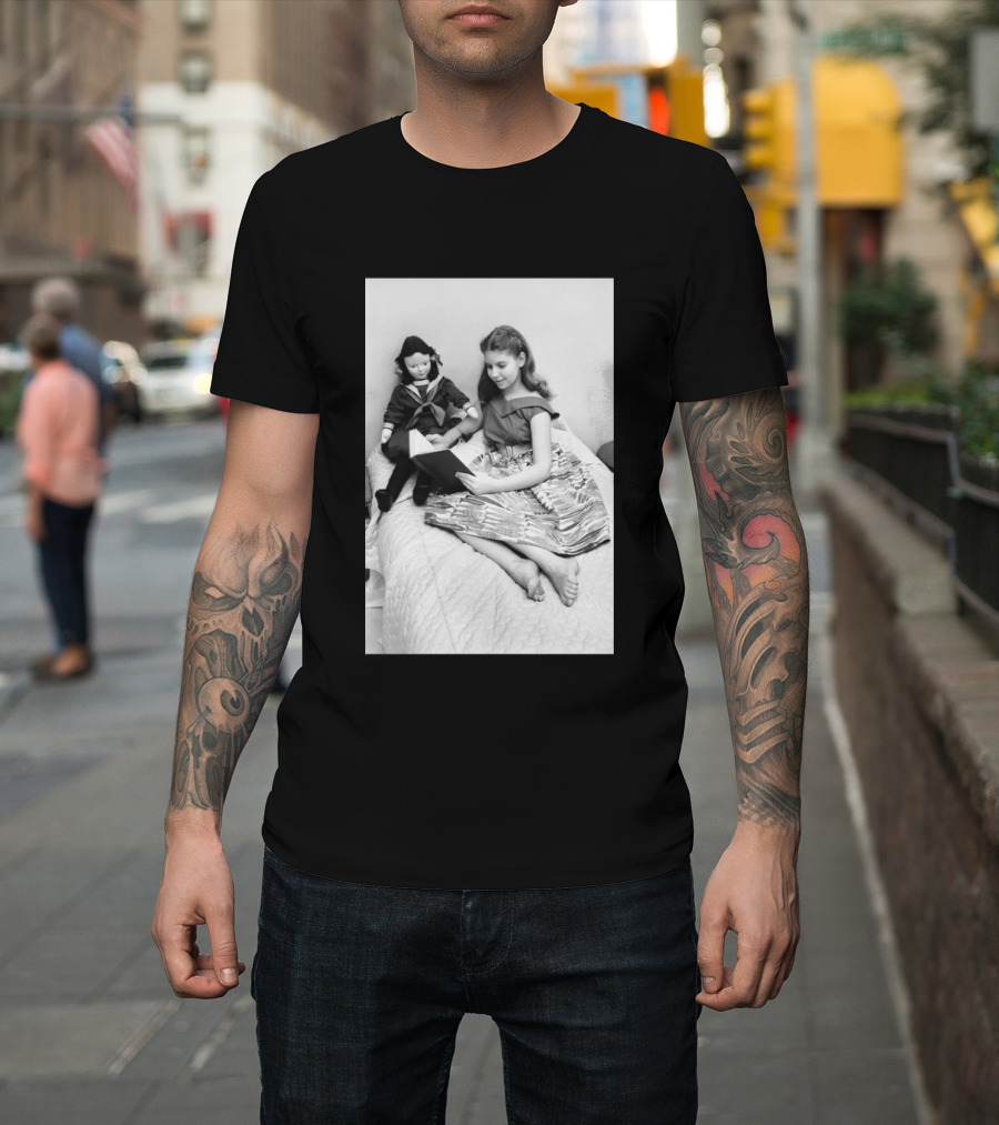 Robin Morgan Young Girl Reading With Doll Vintage Photograph T-Shirt