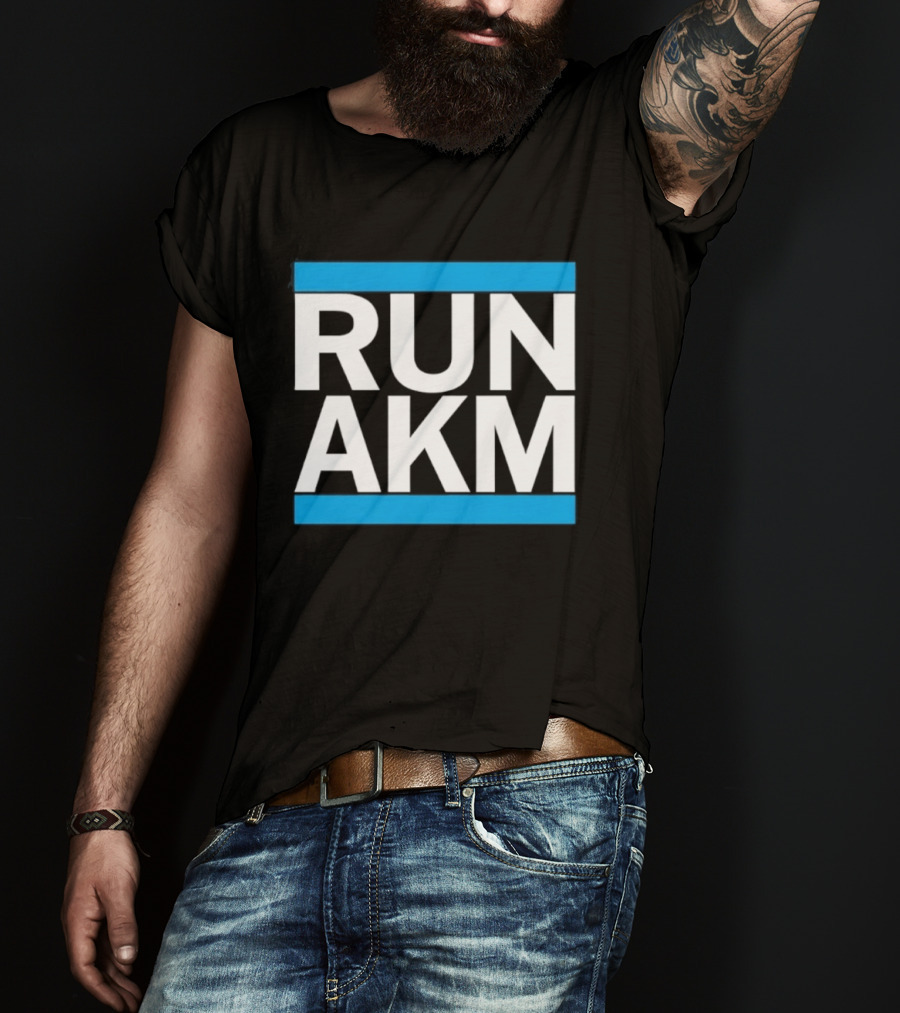 RUN AKM Streetwear Bold Typography Fashion T-Shirt