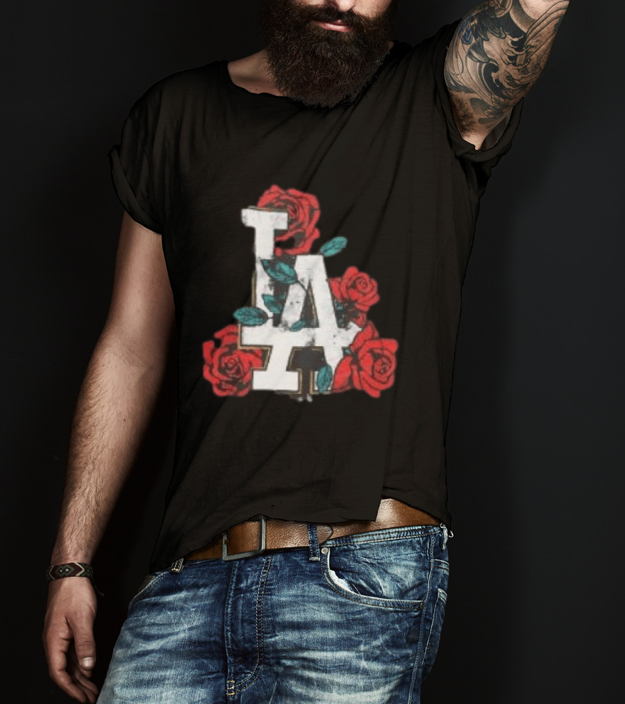 Los Angeles Dodgers LA Roses MLB Team Fan T-Shirt