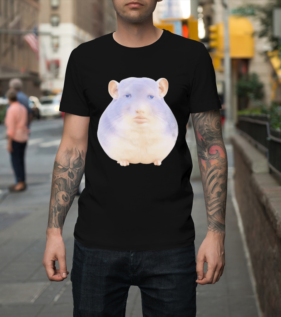 Surreal Chinchilla Human Face Hybrid Expression T-Shirt
