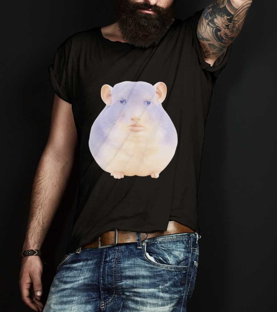 Surreal Chinchilla Human Face Hybrid Expression T-Shirt
