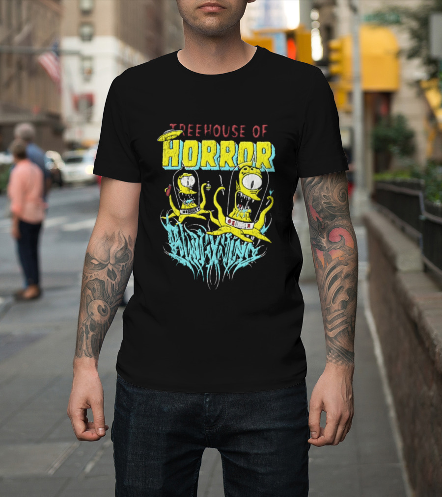 Treehouse Of Horror Kang Kodos Aliens Tentacles Distressed Cartoon T-Shirt