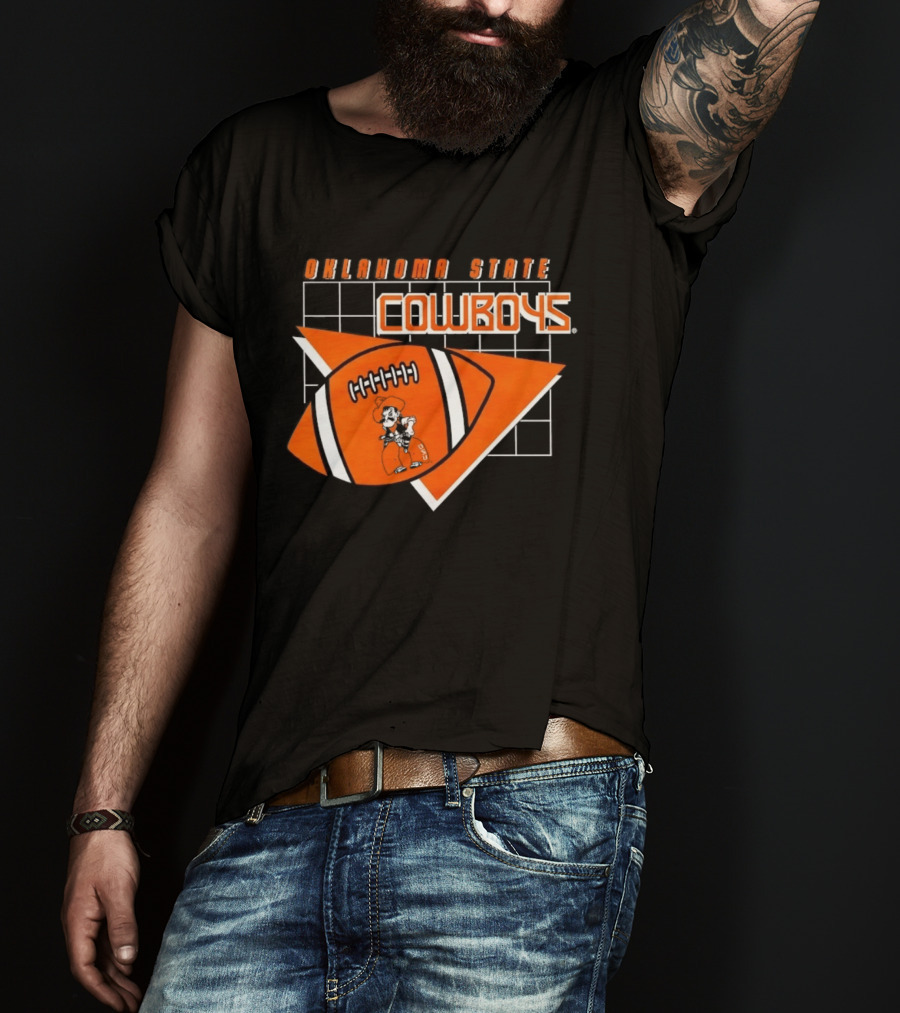 Oklahoma State Cowboys Football Team Emblem With Football T-Shirt