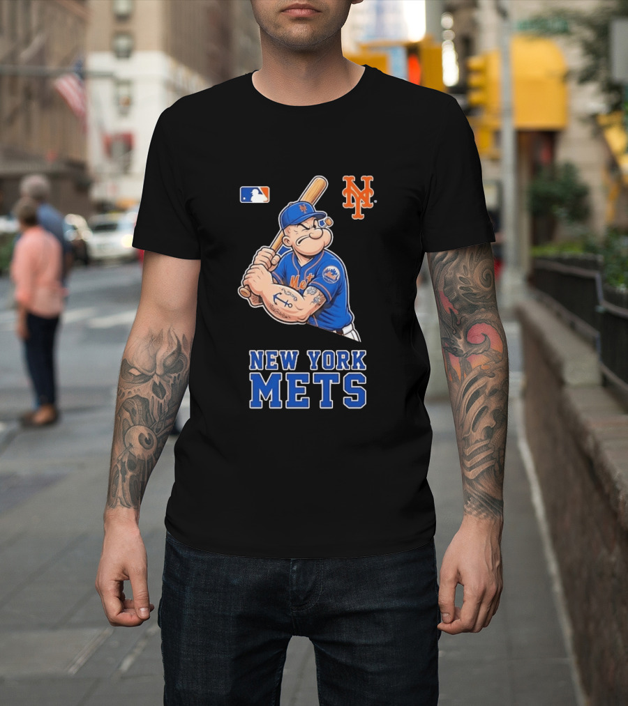 Popeye New York Mets MLB Baseball Battling Mets T-Shirt