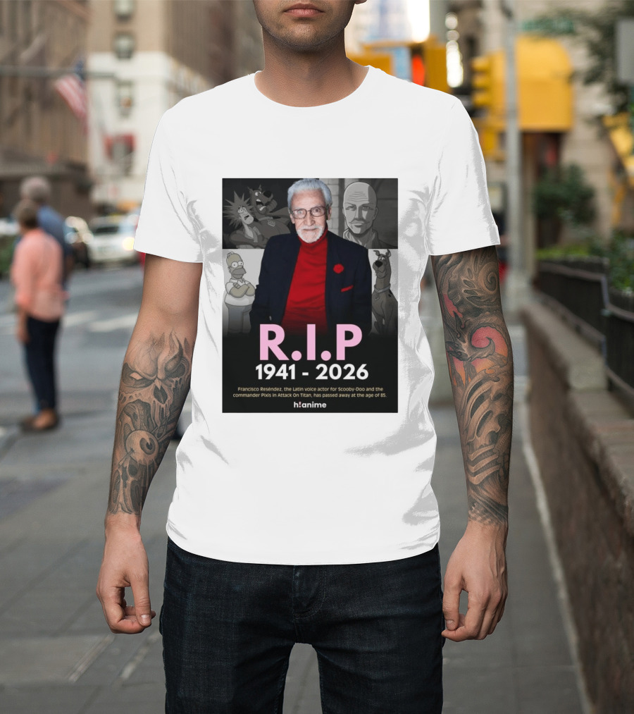 RIP Francisco Reséndez 1941 2026 Scooby Doo Attack On Titan Voice Actor Memorial T-Shirt