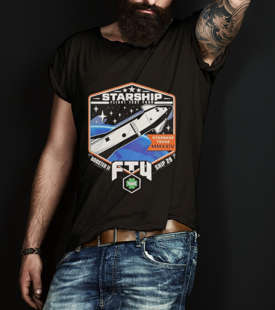 Starship Flight Test Four Starbase Texas MMXXIV Booster 11 Ship 29 F4T WAI T-Shirt