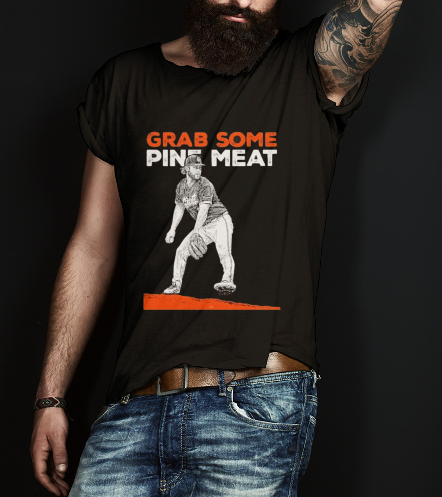Grab Some Pine Meat SF Giants Mike Krukow Pitching T-Shirt