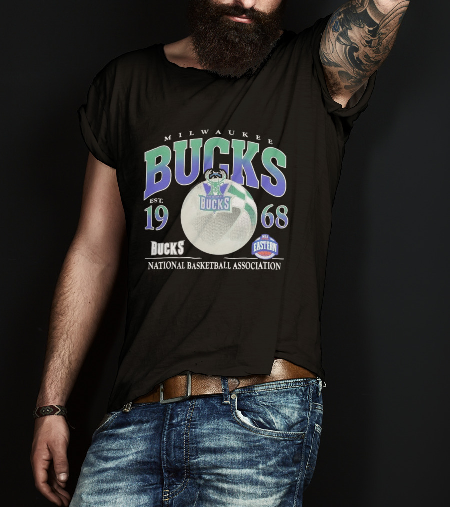 Milwaukee Bucks Est 1968 NBA Eastern National Basketball Association T-Shirt