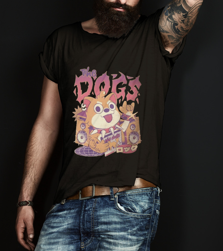 The Dogs Rock Shiba Inu Puppy Punk Rock Music Band With Speakers T-Shirt