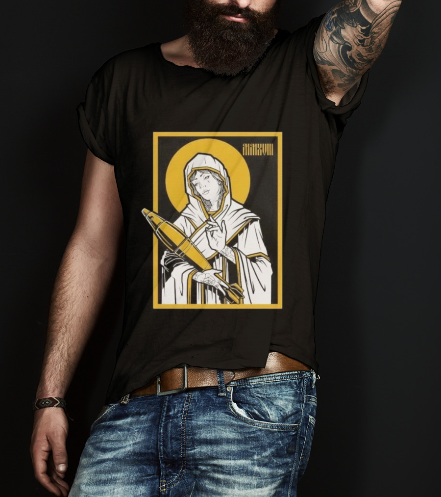 Mortar Mary MMXVIII Religious Iconography Halo And Missile T-Shirt