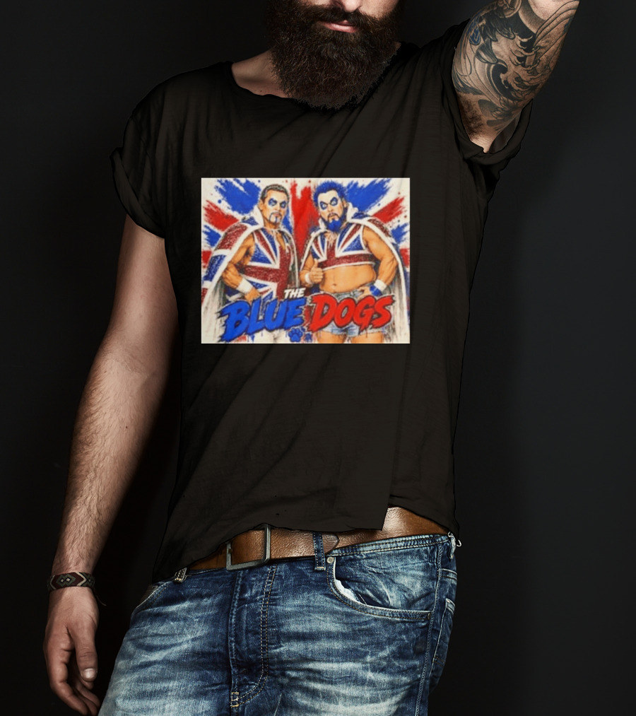 Dynamite Kid The Blue Dogs British Wrestling Union Jack Explosion T-Shirt