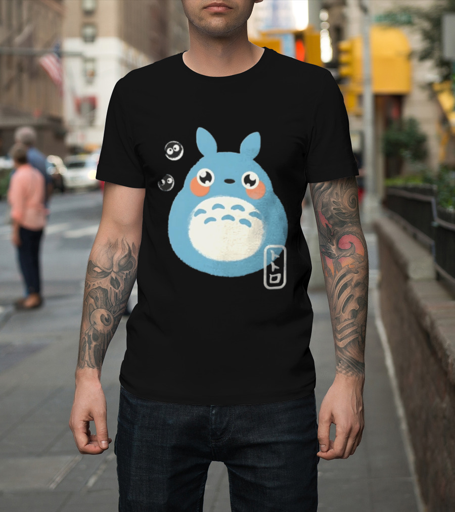 Totoro My Neighbor Totoro Blue Totoro With Soot Sprites T-Shirt