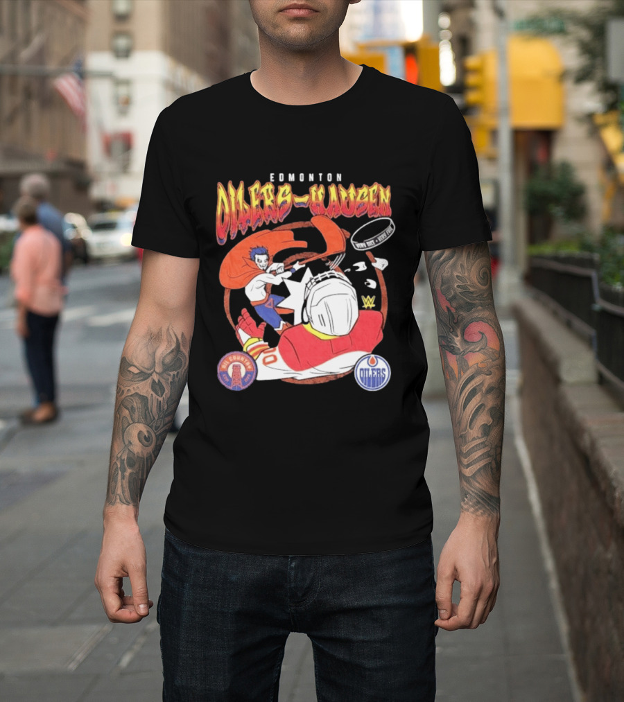Edmonton Oilers Hausen Very Nice Very Evil WWE Summer Tour T-Shirt