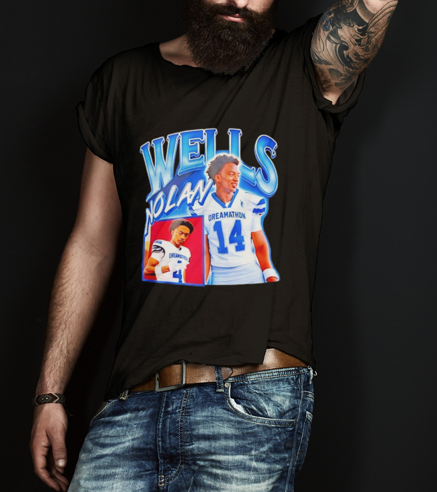 Nolan Wells Dreamathon 14 Blue Football Athletic T-Shirt
