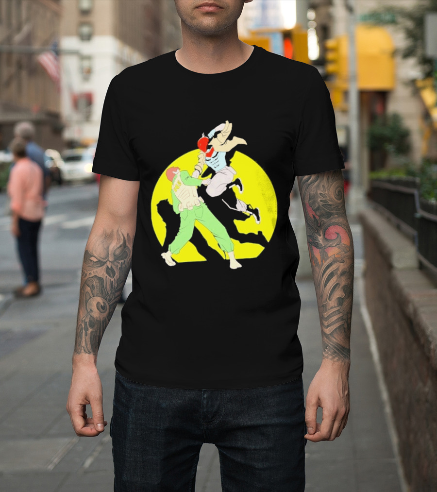 Red Hood Versus Ice Soldier Combat Action Scene T-Shirt