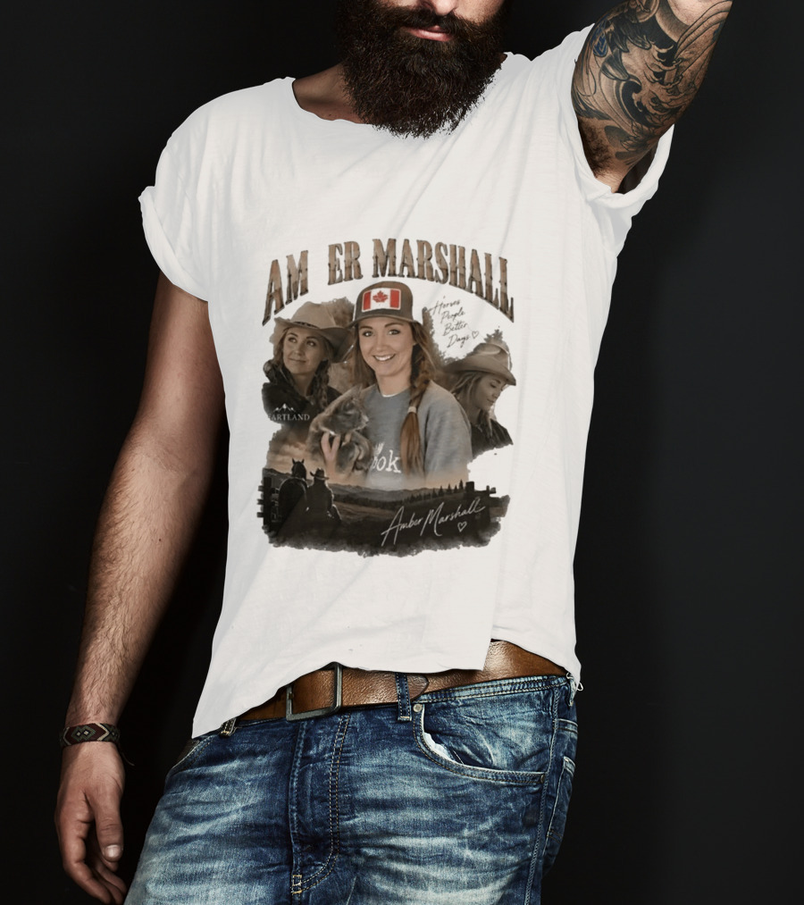 Amber Marshall Heartland Better Days Canadian Flag Retro Bootleg T-Shirt