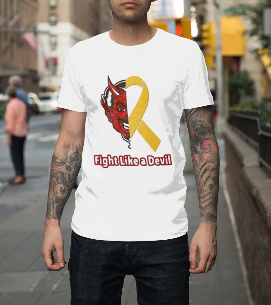 Fight Like A Devil EndChildhoodCancer Awareness Duke Blue Devils T-Shirt