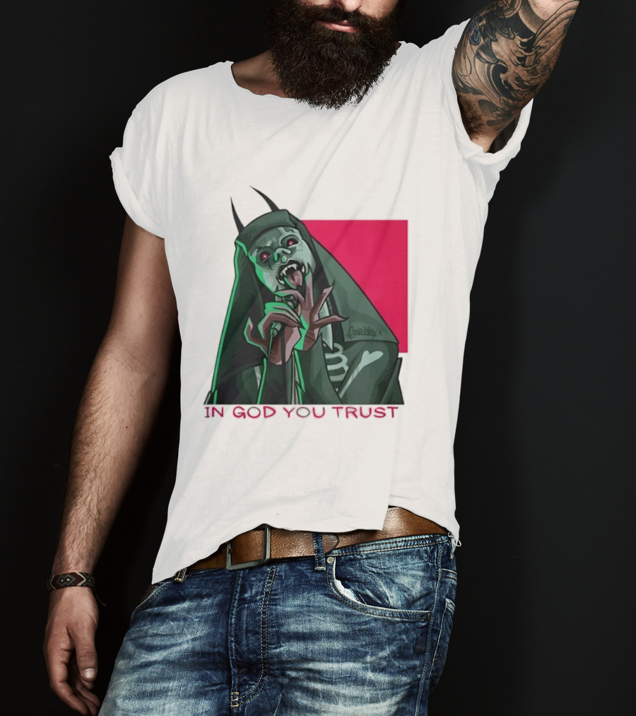 In God You Trust Demon Vocalist Metal Horror T-Shirt